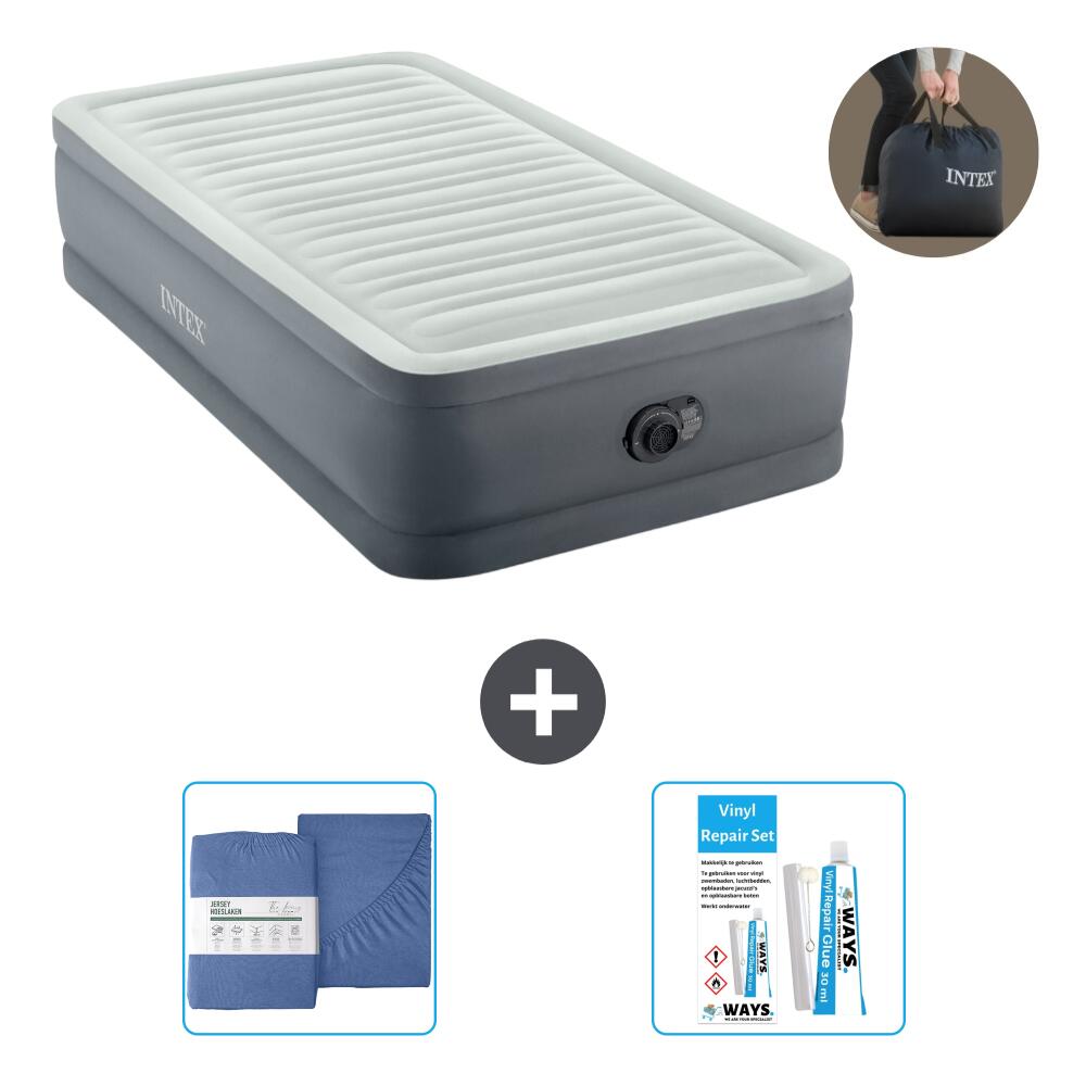 Intex - Matelas Gonflable Intex Premaire I - 1p - 191x99x46 Cm + Accessoires Cb39 - Matelas Gonflable - Gris - No Size - Decathlon