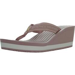 Claquettes Tommy Hilfiger Modèle Stripies Wedge Beach San Couleur Blanc