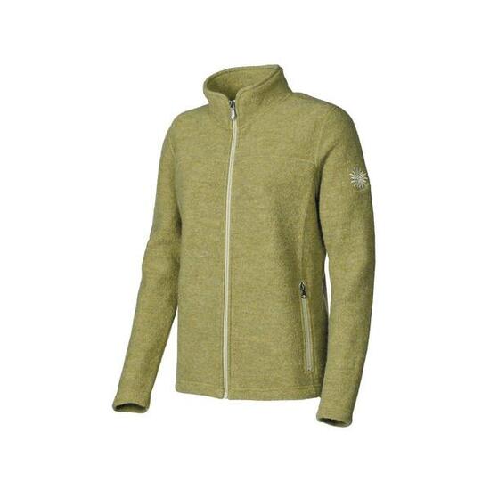 Damen-Wolljacke mit Reißverschluss Beata Golden Lime – Grün