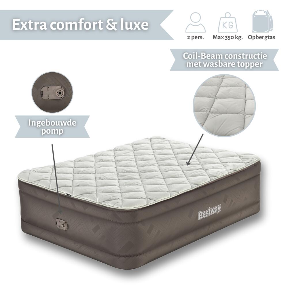 Luchtbed Bestway - 2P - 203x152x51 cm + Accessoire CB22 2/3