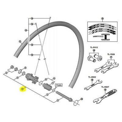 Axe arrière creux de roue Shimano Fh-M678 2/2