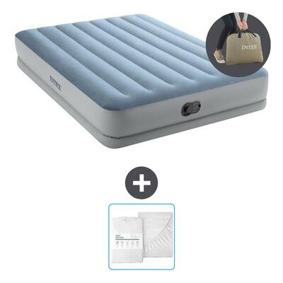 Luchtbed intex mid-rise comfort - 2p - 203x152x36 cm + accessoire cb24