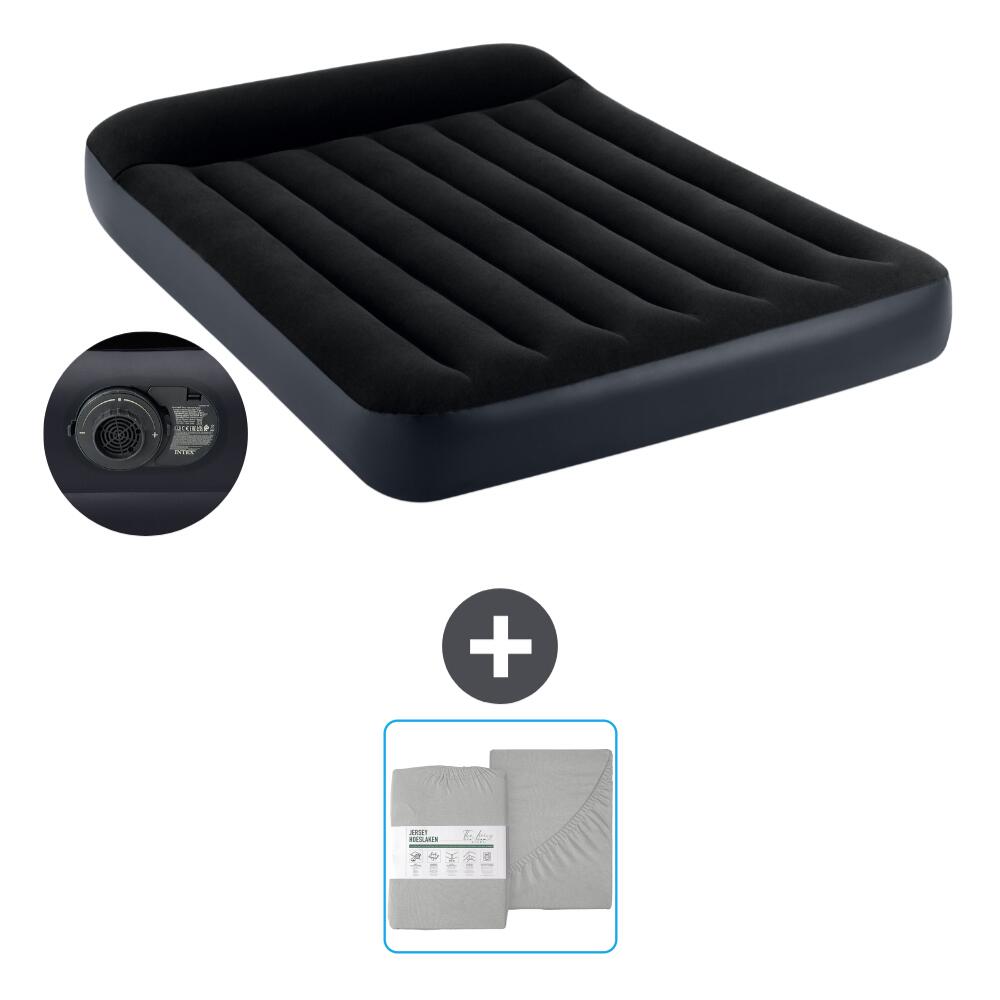Intex - Matelas Gonflable Intex Pillow Rest - 2p - 191x137x25 Cm + Accessoires Cb25 - Matelas Gonflable - Bleu - No Size - Decathlon