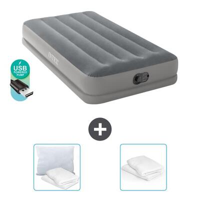 Luchtbed intex prestige - 1p - 191x99x30 cm + accessoires cb27