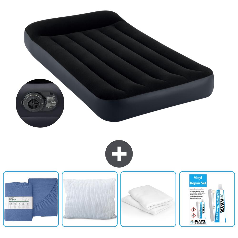 Intex - Matelas Gonflable Intex Pillow Rest - 1p -  191x99x25 Cm + Accessoires Cb38 - Matelas Gonflable - Bleu - No Size - Decathlon