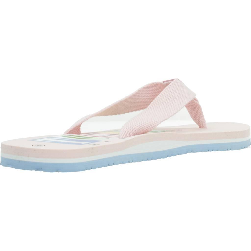 Claquettes Tommy Hilfiger Modèle Logo Flip Plop Couleur Rose 3/5