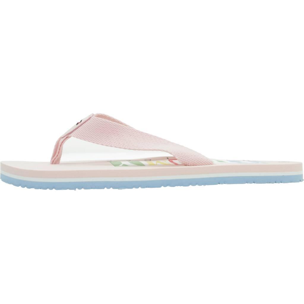 Claquettes Tommy Hilfiger Modèle Logo Flip Plop Couleur Rose 2/5