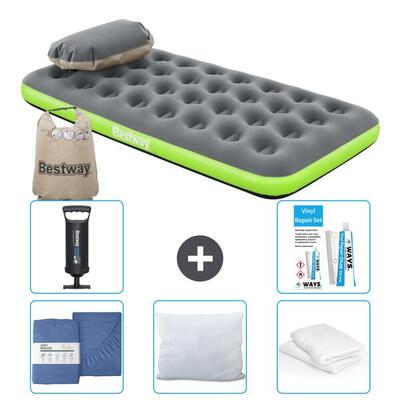 Luchtbed bestway - 1p - 188x99x22 cm + accessoires cb32