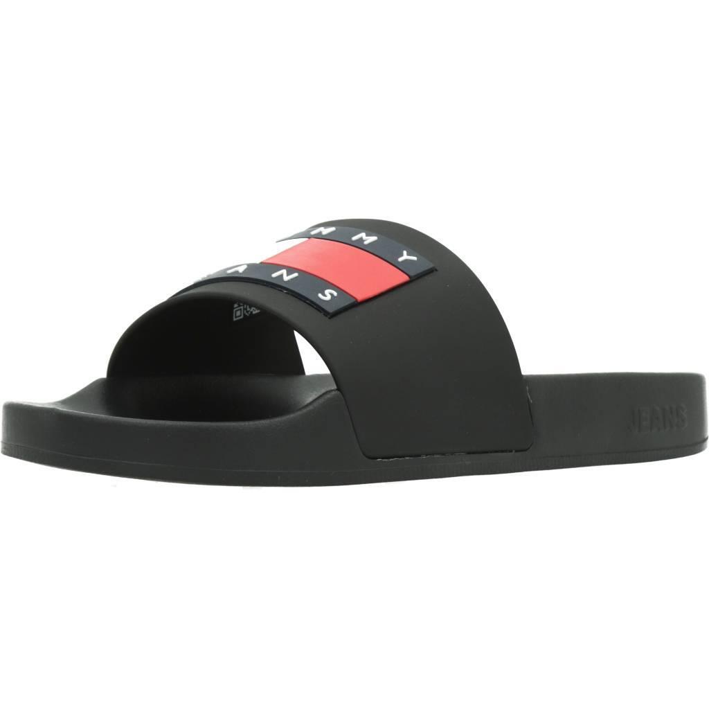 TOMMY HILFIGER Chinelos Tommy Jeans Modelo Flag Pool Sld Ess Cor Preto