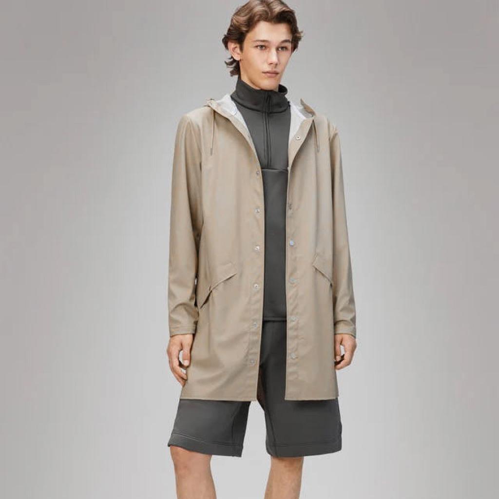 Veste Rains Modèle Long Jacket W3 Couleur Gris 4/7