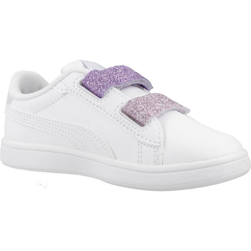 Zapatillas niña Puma Smash 3.0 L Glitter V Blanco 5/7