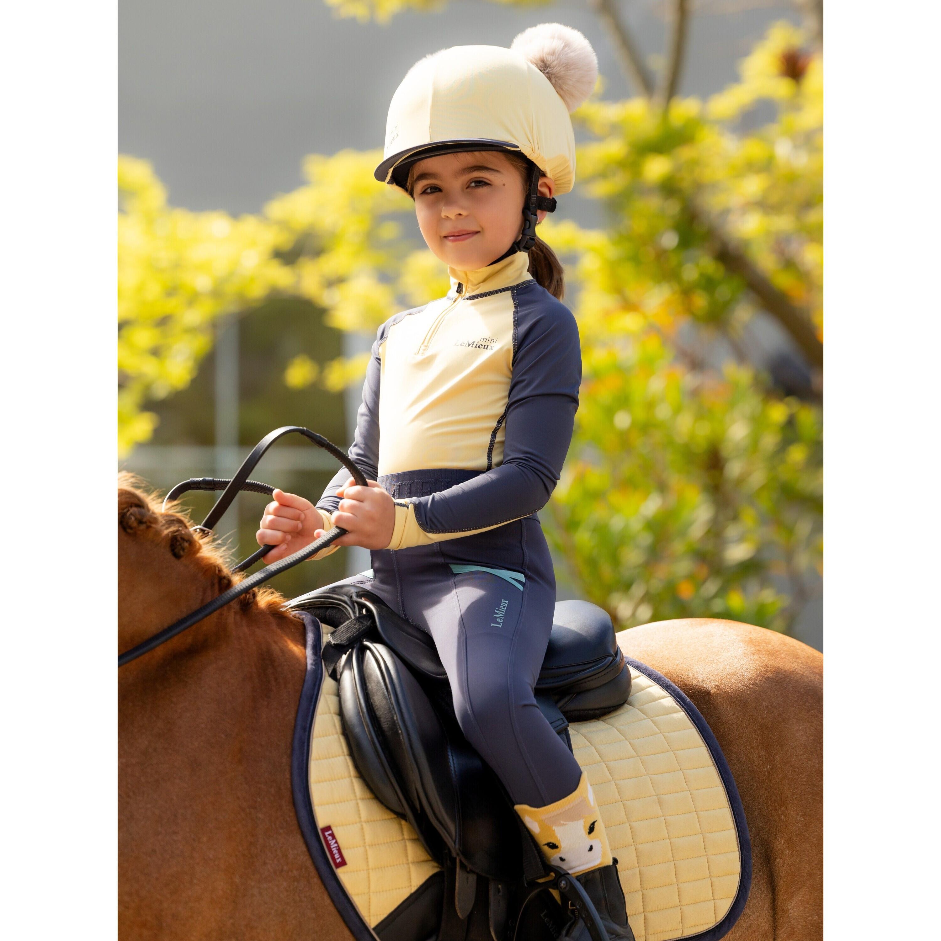 Dubbel pompon ruiterhelm toques voor kinderen LeMieux 3/4