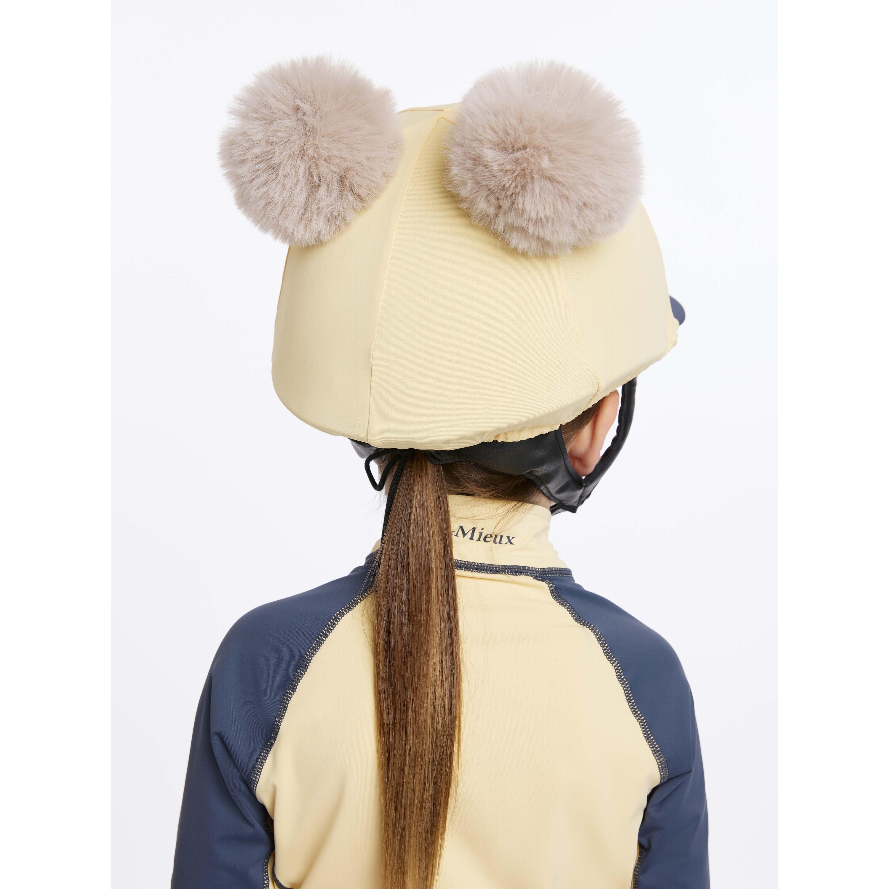 Dubbel pompon ruiterhelm toques voor kinderen LeMieux 4/4