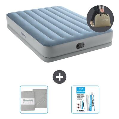 Luchtbed intex mid-rise comfort - 2p - 203x152x36 cm + accessoires cb37