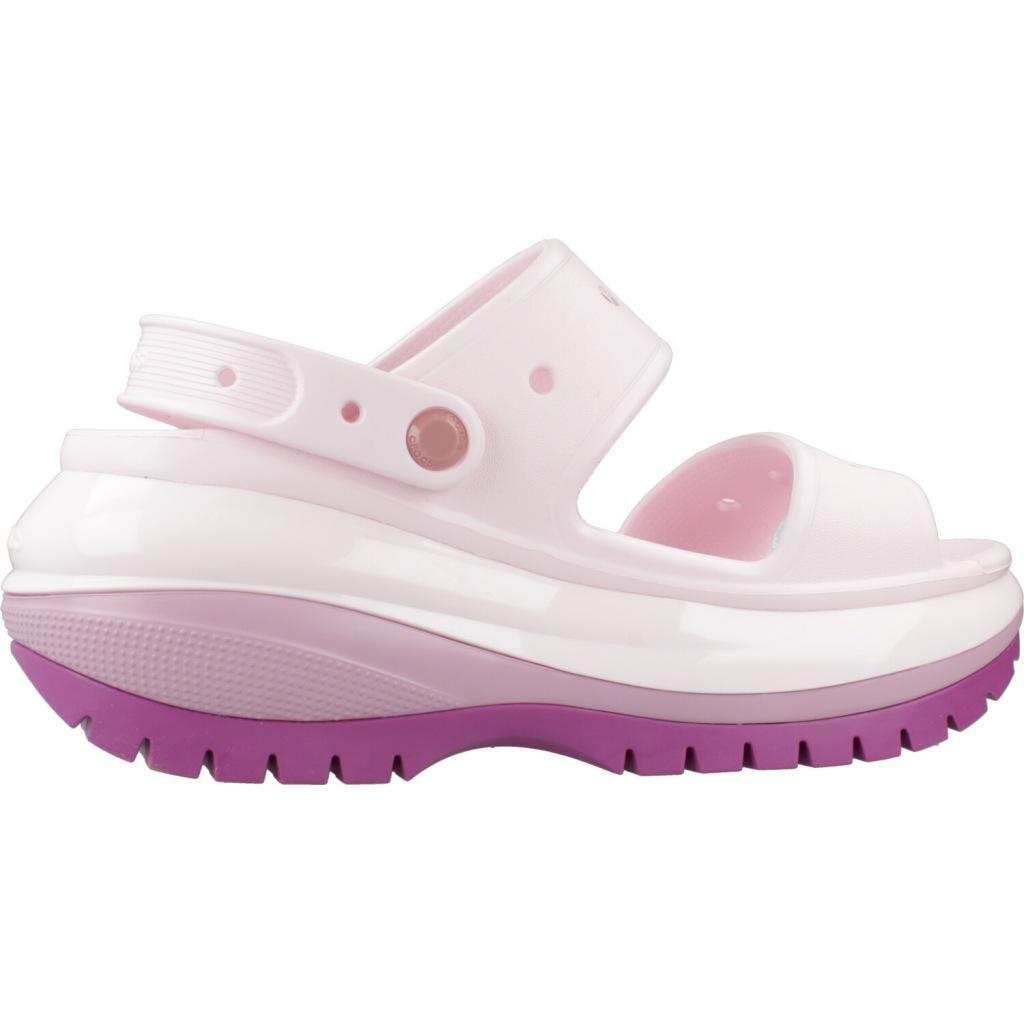 Claquettes Crocs Modèle Classic Mega Crush Sandal Couleur Rose 4/5