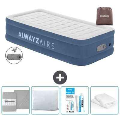 Luchtbed bestway alwayszair - 1p - 191x97x46 cm + accessoires cb36