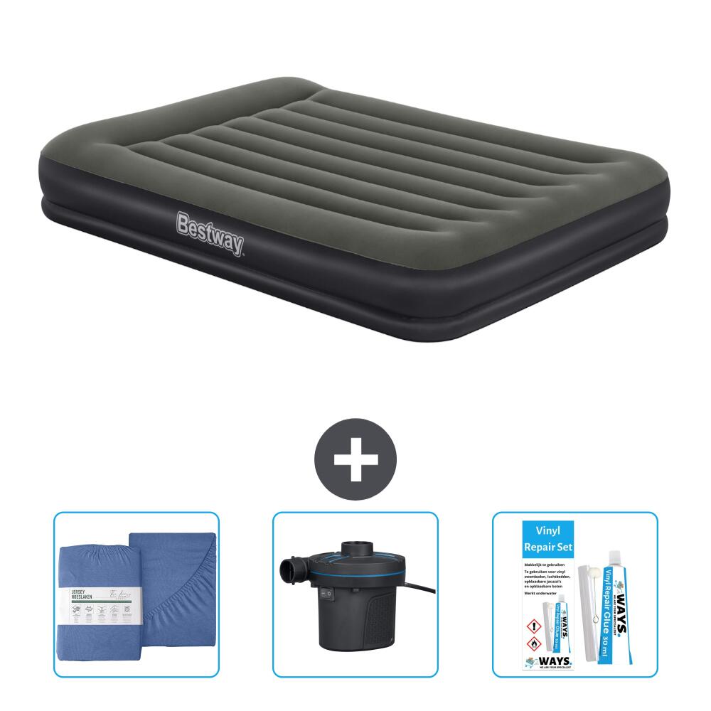 Bestway - Matelas Gonflable Bestway - 2p -  203x152x36 Cm + Accessoires Cb35 - Matelas Gonflable - Noir - No Size - Decathlon
