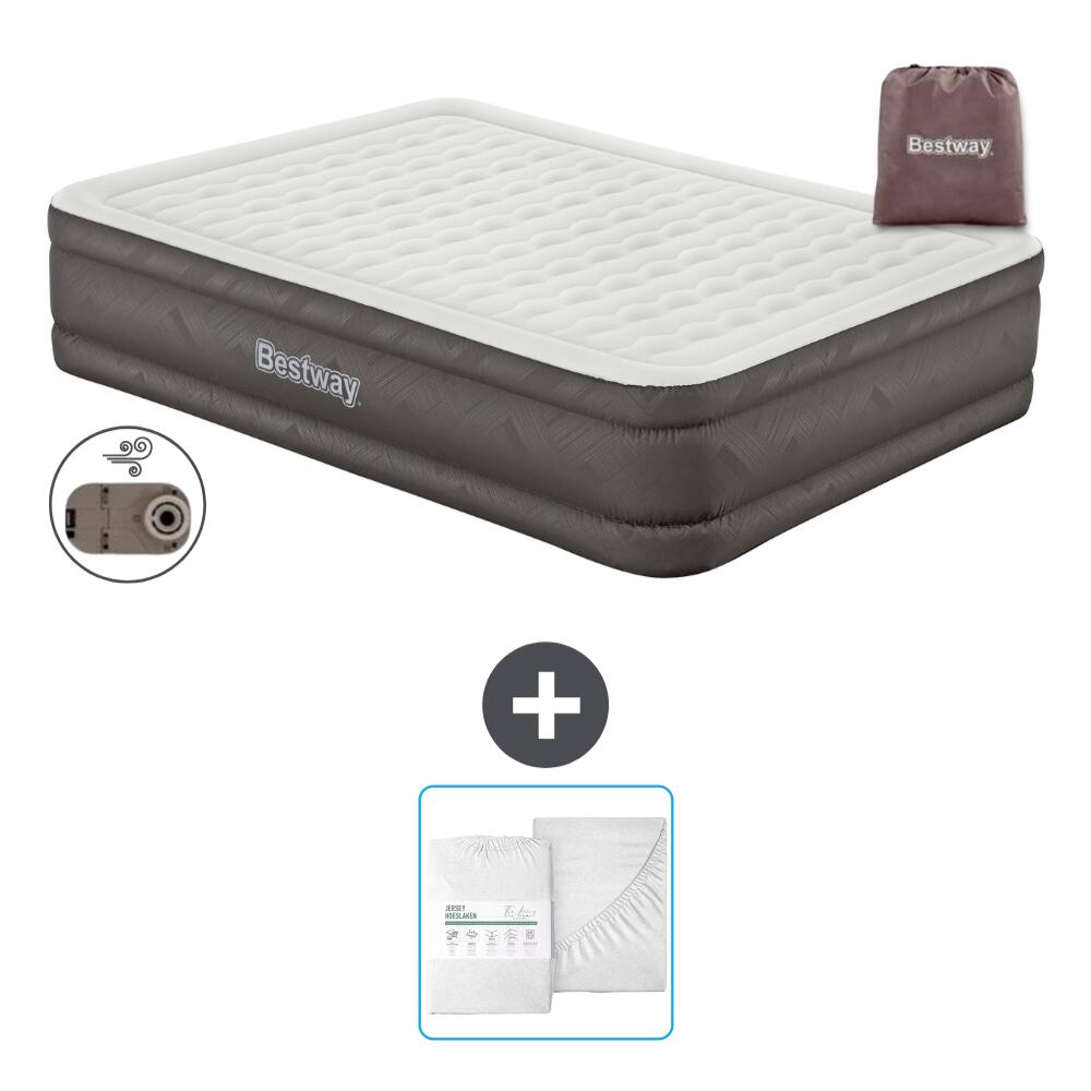 Bestway - Matelas Gonflable Bestway - 2p - 203x152x46 Cm + Accessoires Cb24 - Matelas Gonflable - Marron - No Size - Decathlon