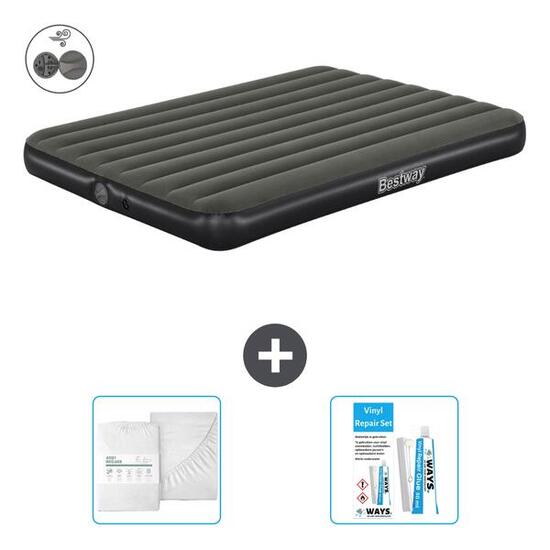 Matelas gonflable Bestway - 2P - 203x152x25 cm + Accessoires CB16