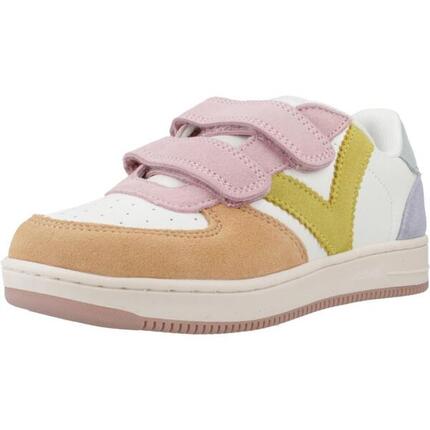 Basket à scratch pour enfant TIEMPO SCRATCH CUIR FENDU MULTICOLORE