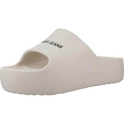 Flip-flops tommy jeans model tjw chunky flatform slid kleur wit