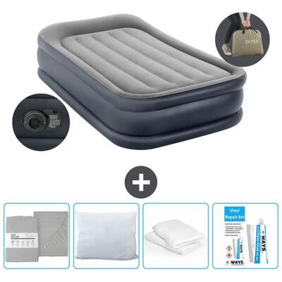 Luchtbed intex deluxe - 1p - 191x99x42 cm + accessoires cb36