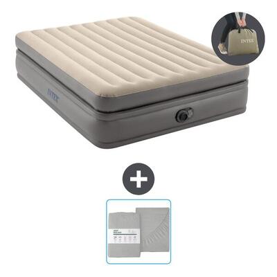 Luchtbed intex prime comfort - 2p - 203x152x51 cm + accessoire cb25