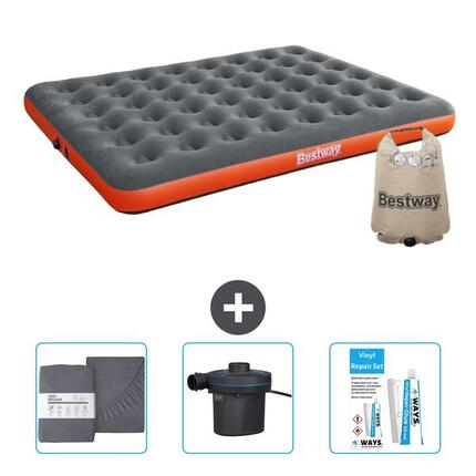 Matelas gonflable Bestway - 2P - 203x152x22 cm + Accessoires CB12