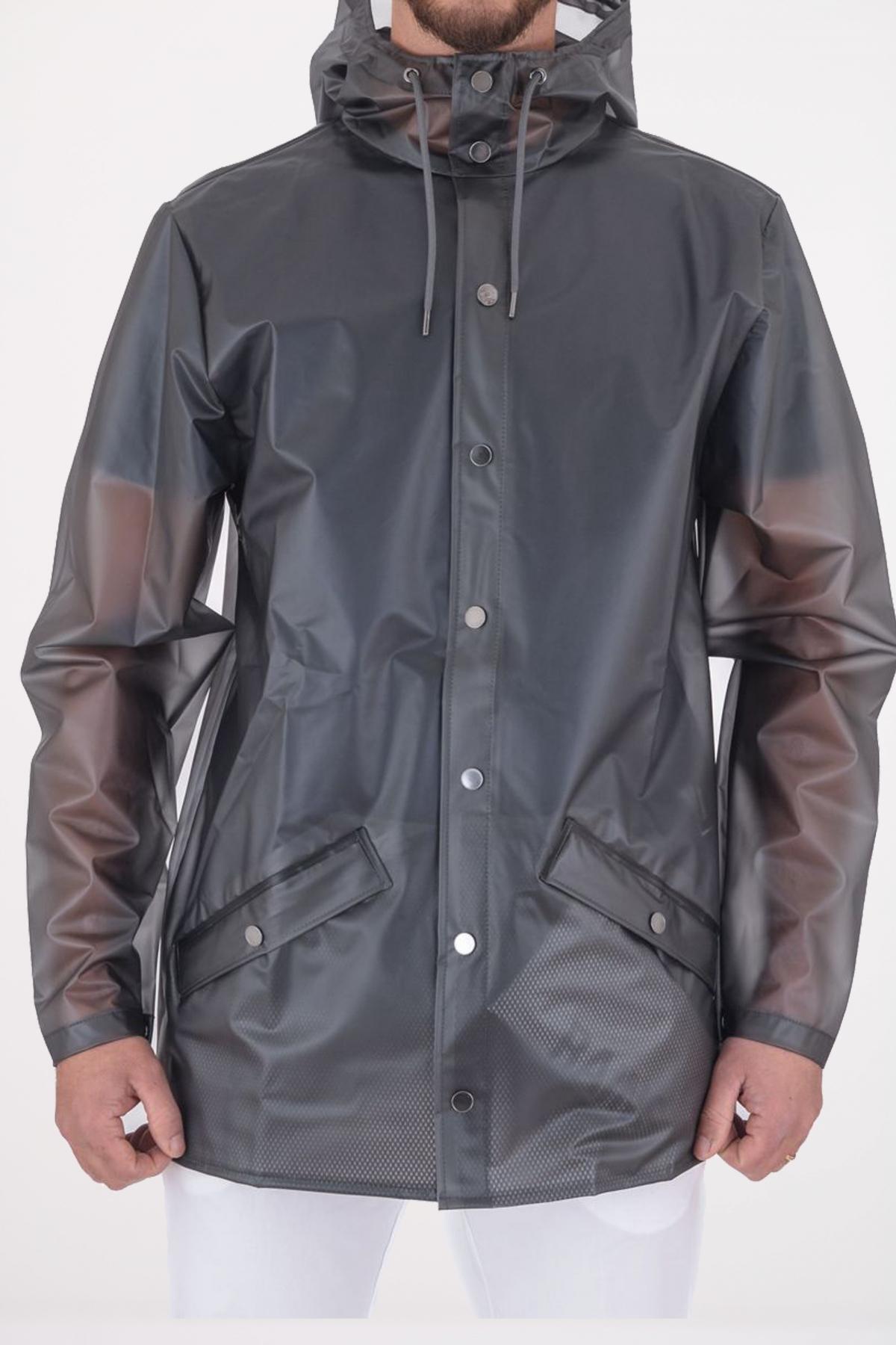 Veste Rains Modèle Jacket V3 Couleur Gris 5/5