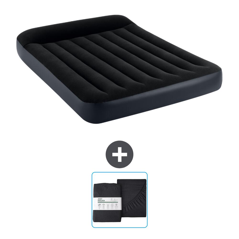 Intex - Matelas Gonflable Intex Pillow Rest - 2p - 191x137x25 Cm + Accessoires Cb22 - Matelas Gonflable - Bleu - No Size - Decathlon