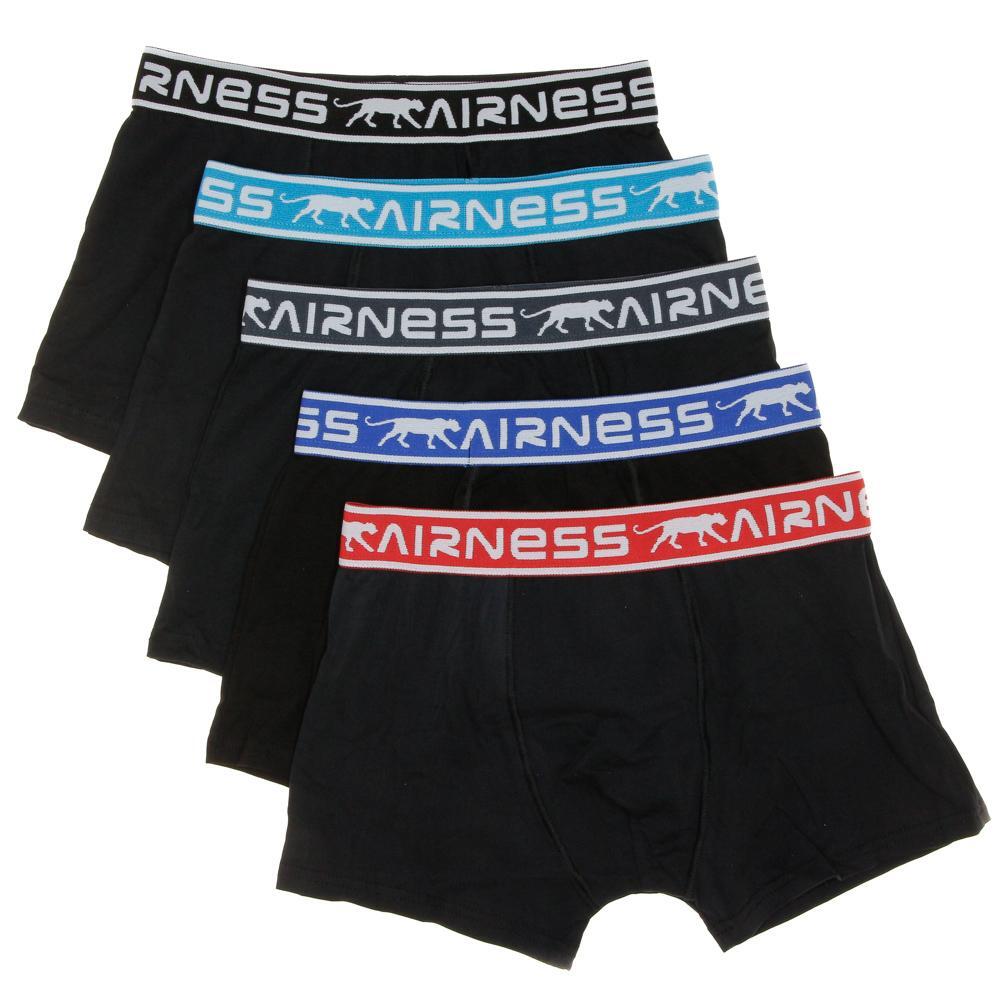 Lot de 5 Boxers Noirs Garçon Airness 1/2