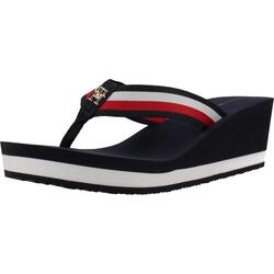 Claquettes Tommy Hilfiger Modèle Corp Mid Wedge Beach San Couleur Bleu