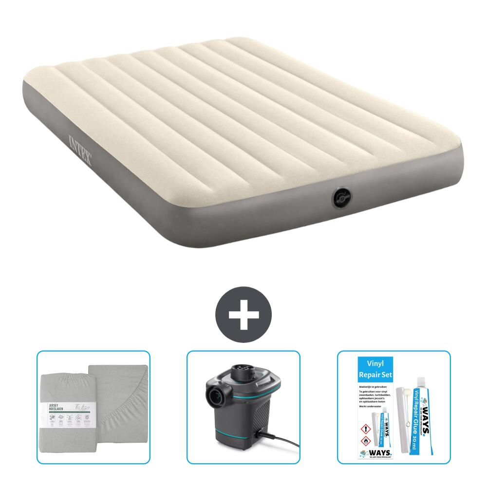 Intex - Matelas Gonflable Intex Single - 2p -  203x152x25 Cm + Accessoires Cb31 - Matelas Gonflable - Beige - No Size - Decathlon