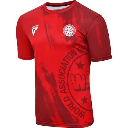 T-Shirt Kickboxing RDX WAKO T1 100% Polyester leicht blau/rot