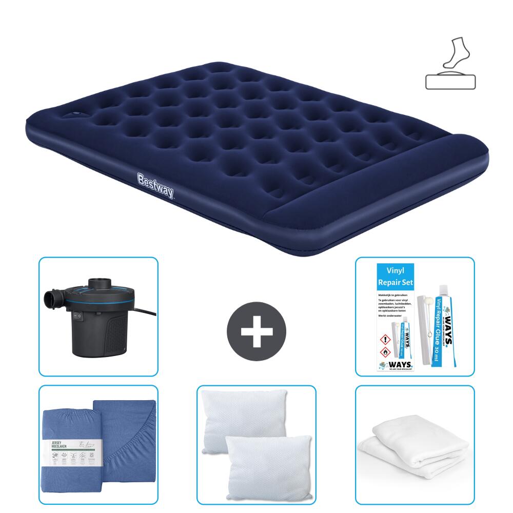 Bestway - Matelas Gonflable Bestway - 2p -  203x152x28 Cm + Accessoires Cb33 - Matelas Gonflable - Bleu - No Size - Decathlon