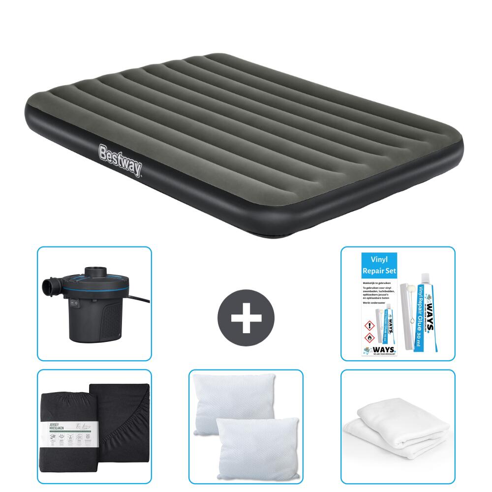 Bestway - Matelas Gonflable Bestway - 2p - 203x152x25 Cm + Accessoires Cb6 - Matelas Gonflable - Noir - No Size - Decathlon