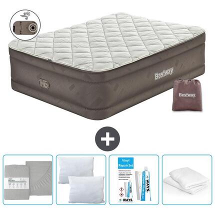 Matelas gonflable Bestway - 2P - 203x152x51 cm + Accessoires CB36