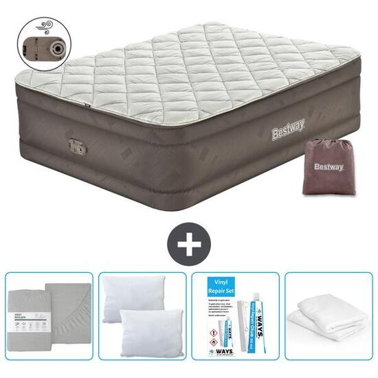 Matelas gonflable Bestway - 2P - 203x152x51 cm + Accessoires CB36