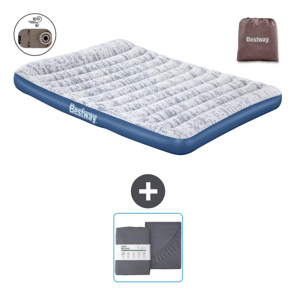 Bestway - Matelas Gonflable Bestway - 2p - 203x152x30 Cm + Accessoires Cb23 - Matelas Gonflable - Bleu - No Size - Decathlon