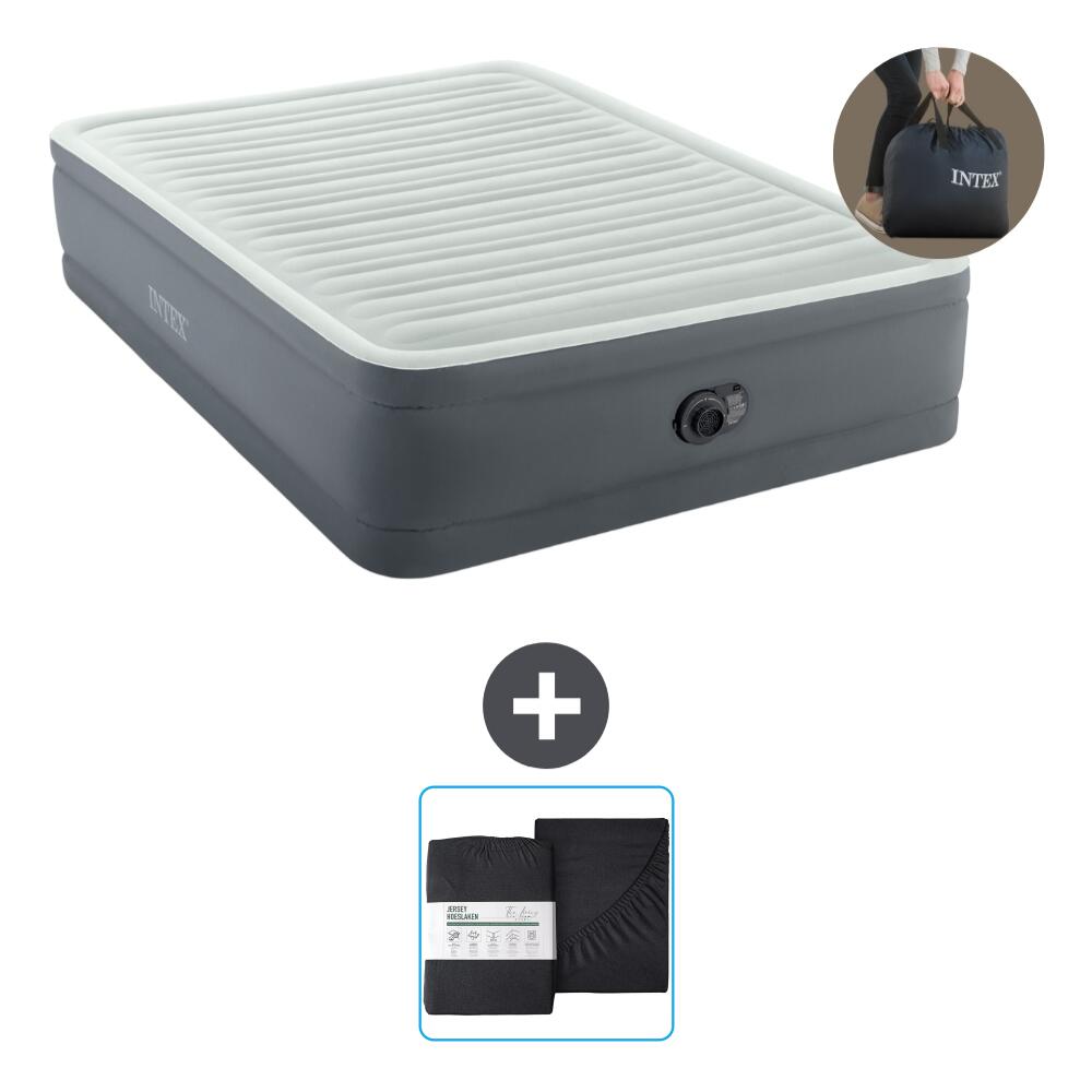 Intex - Matelas Gonflable Intex Premaire I - 2p - 203x152x46 Cm + Accessoires Cb22 - Matelas Gonflable - Gris - No Size - Decathlon