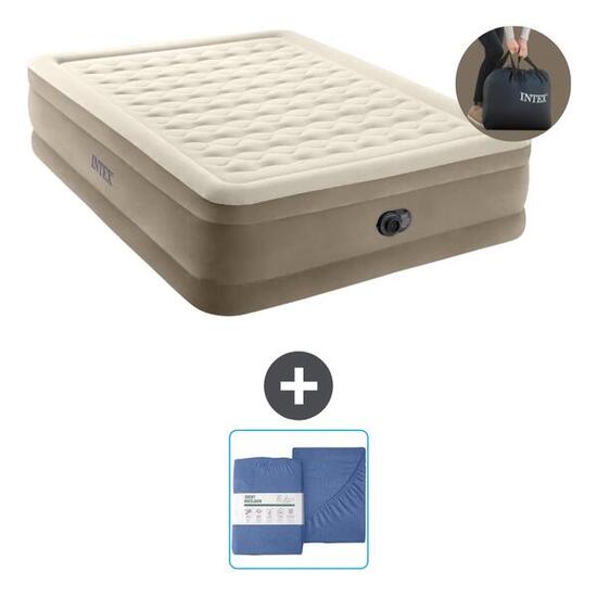 Matelas gonflable Intex Ultra Plush - 2P - 203x152x46 cm + Accessoires CB26