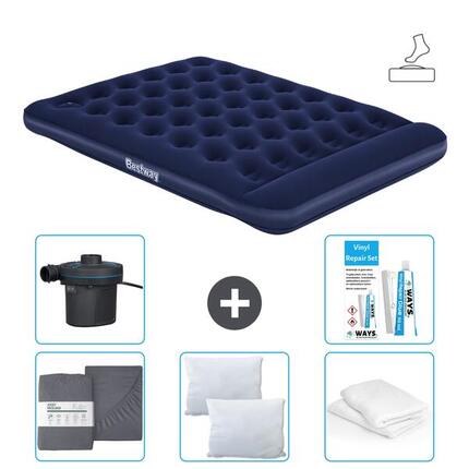Matelas gonflable Intex Downy - 2P - 191x137x25 cm + Accessoires CB10