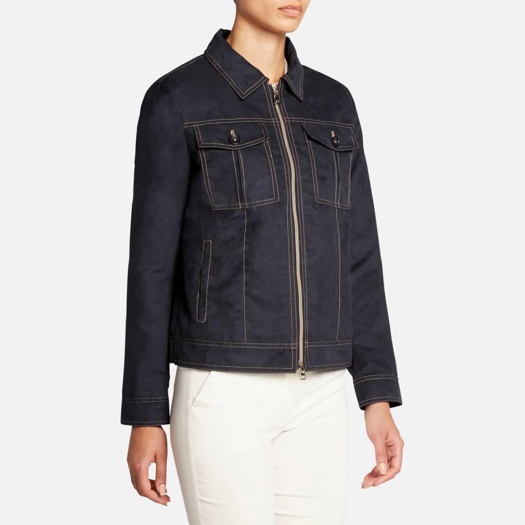 Veste Geox Modèle W Licena Short Jkt Couleur Bleu 2/5