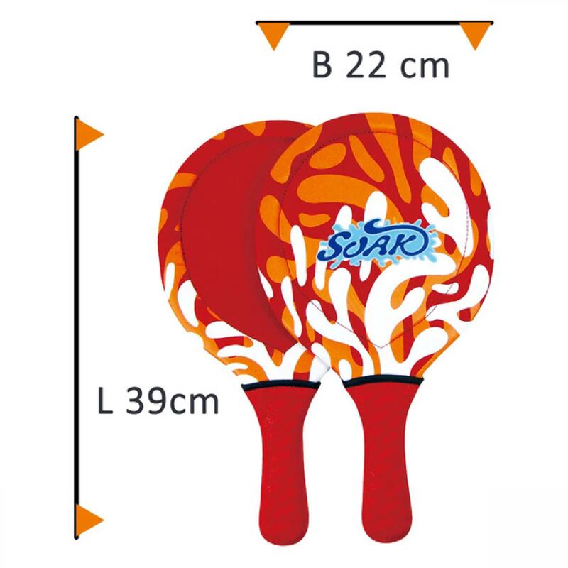 Set Beach Ball LA SPORTS Neopren Rosu, 2 palete, 1 minge