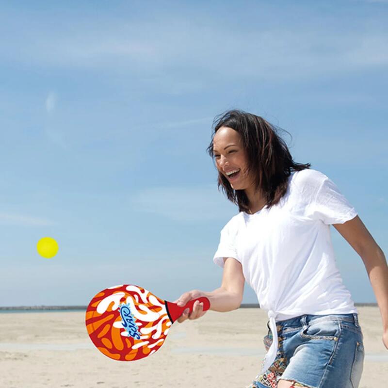Set Beach Ball LA SPORTS Neopren Rosu, 2 palete, 1 minge