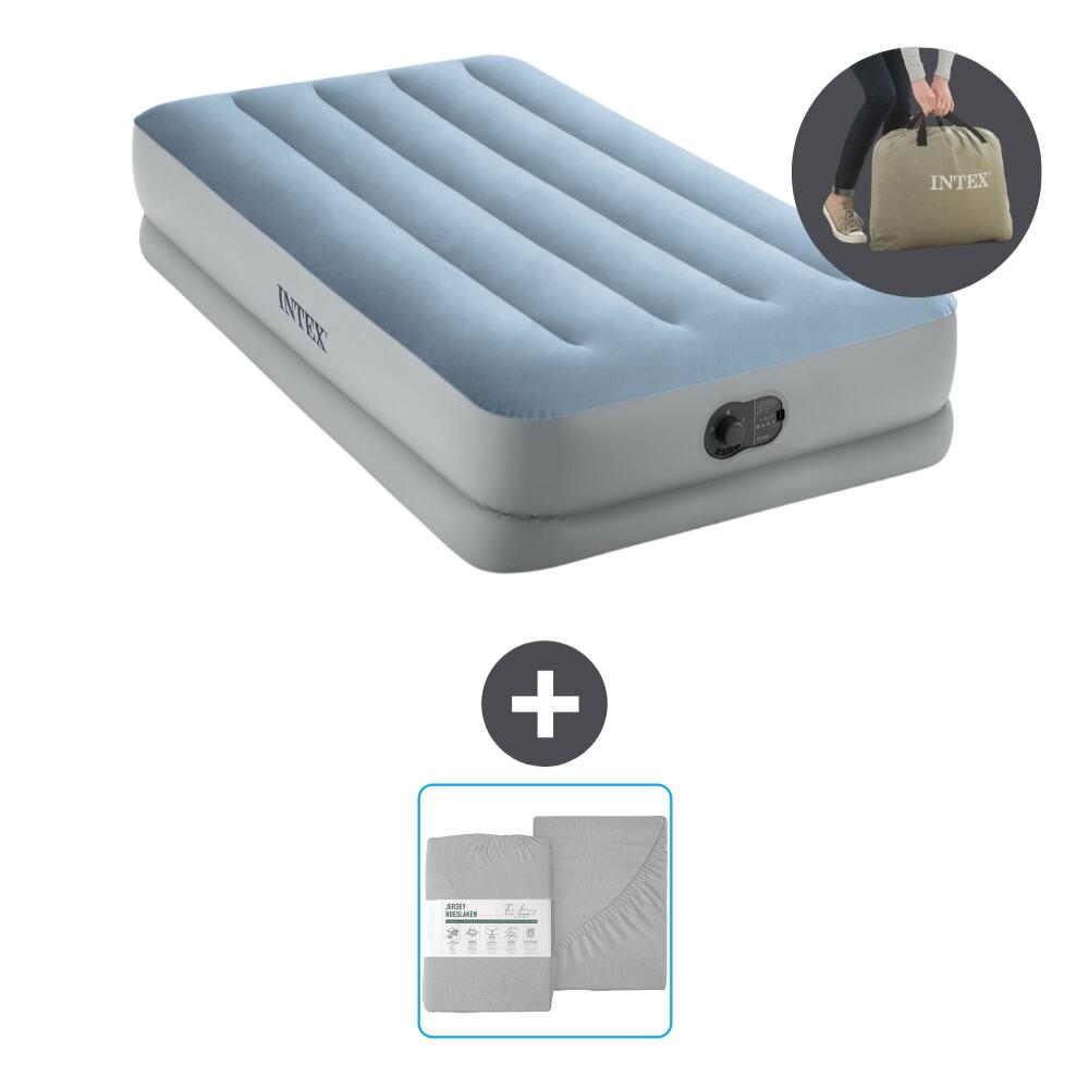 Intex - Matelas Gonflable Intex Comfort - 1p - 191x99x36 Cm + Accessoires Cb25 - Matelas Gonflable - Bleu - No Size - Decathlon