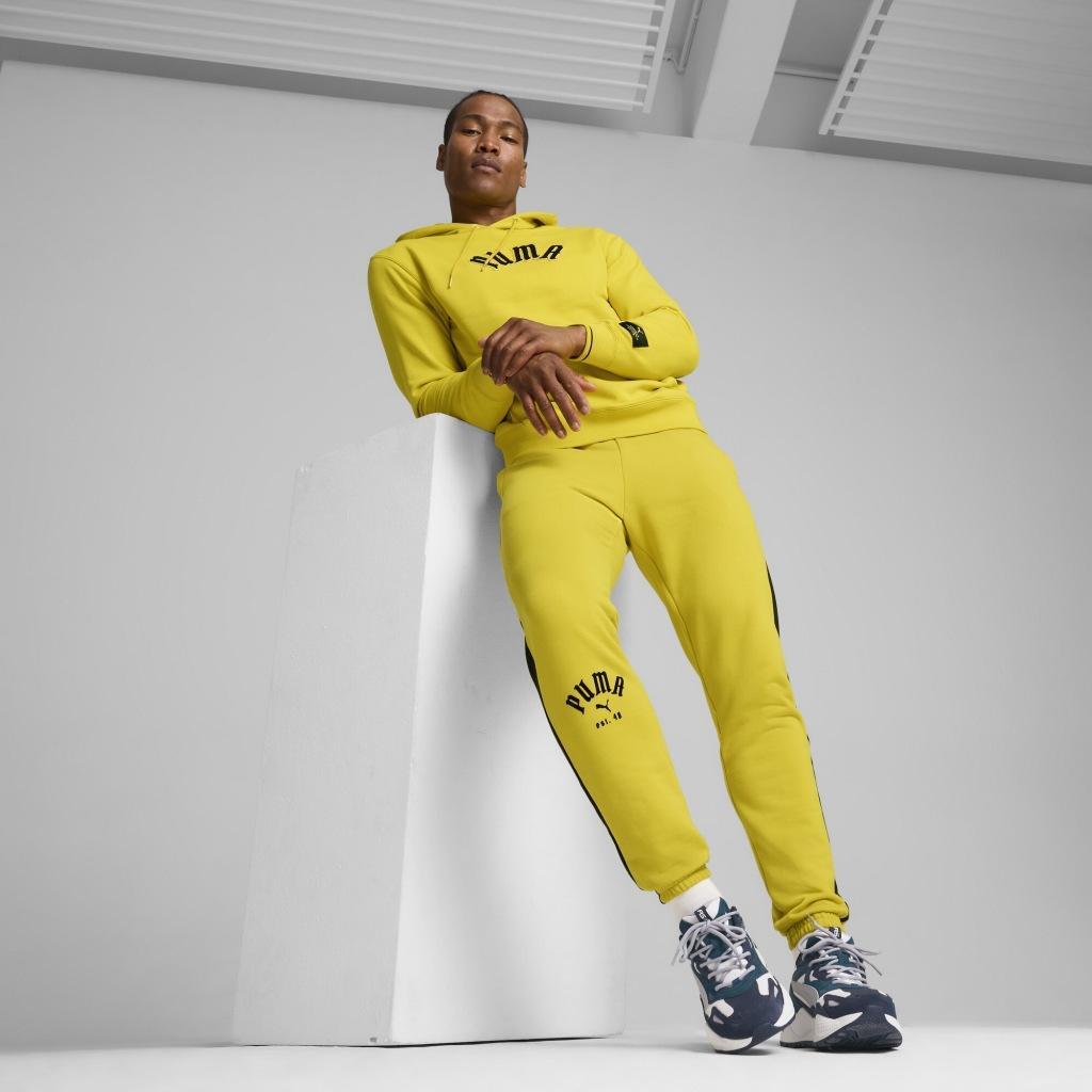 Pantalons Puma Modèle T7 Play Paris Sweatpants Couleur Jaune 4/5
