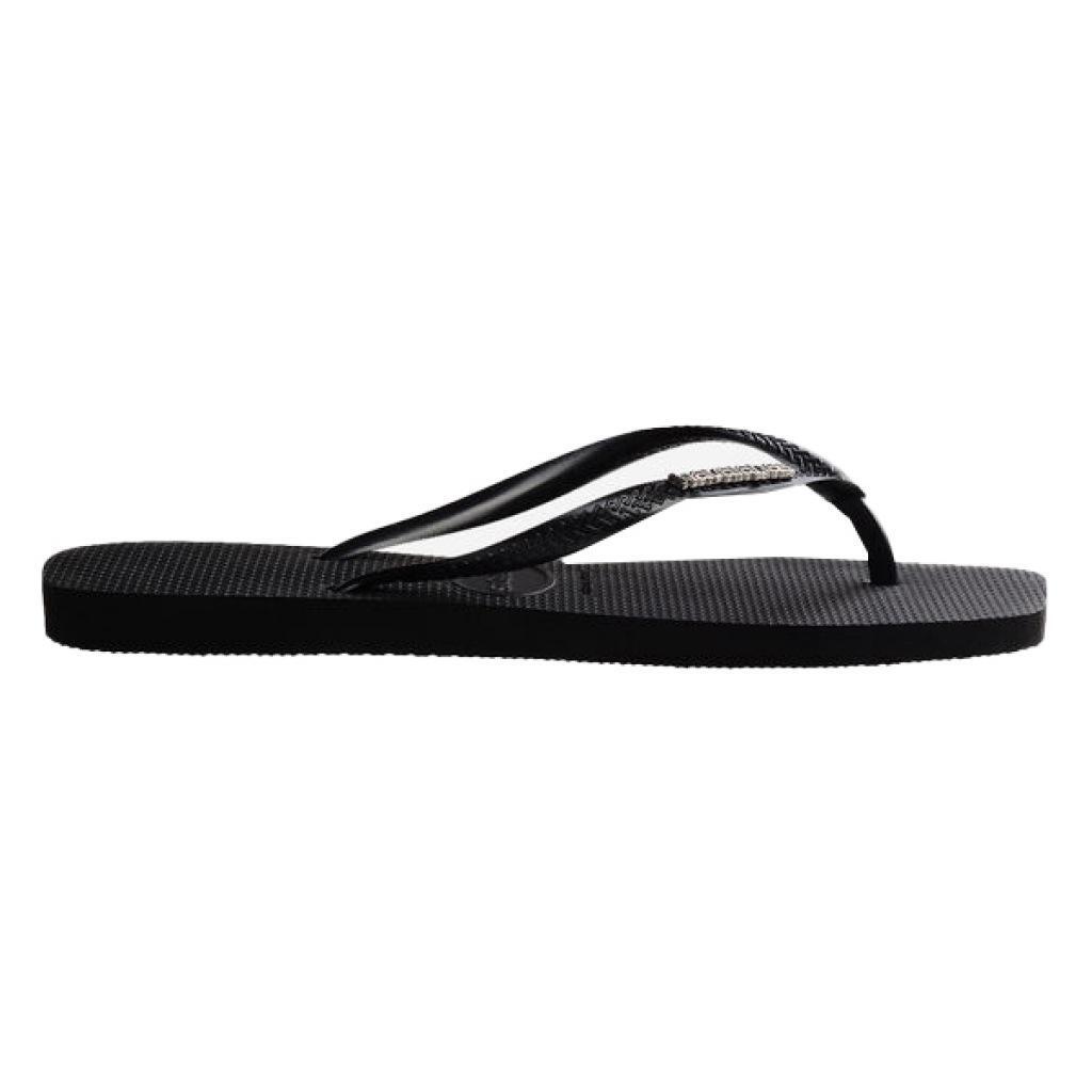 Claquettes Havaianas Modèle Square Logo Metallic Couleur Noir 3/5