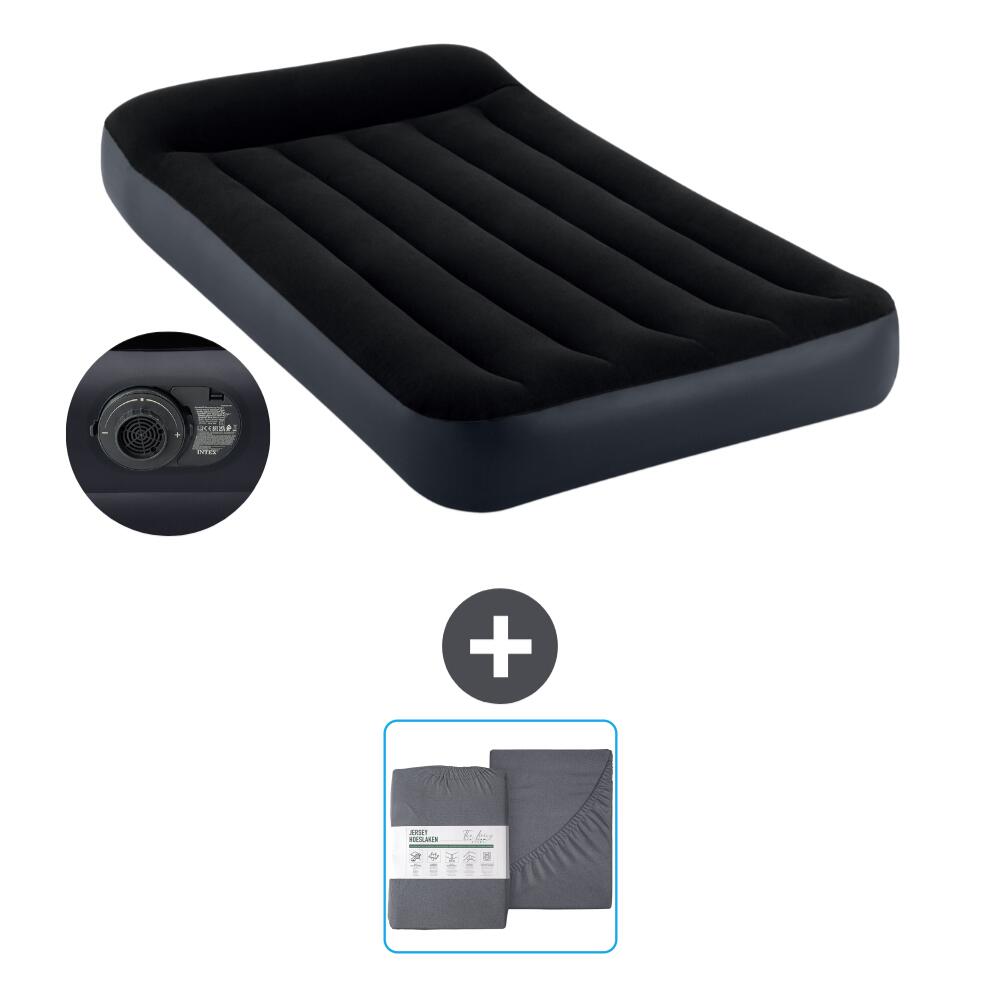 Intex - Matelas Gonflable Intex Pillow Rest - 1p - 191x99x25 Cm + Accessoires Cb23 - Matelas Gonflable - Bleu - No Size - Decathlon