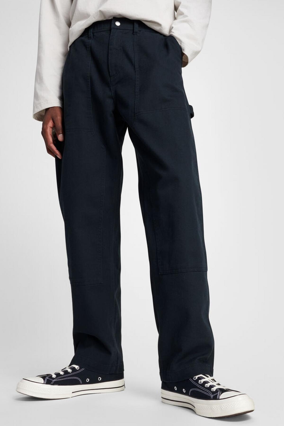 Pantaloni Converse Modello Double Knee Harbor Pants Colore Nero 5/5